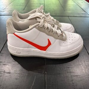 Nike Kids White and Orange Sneakers